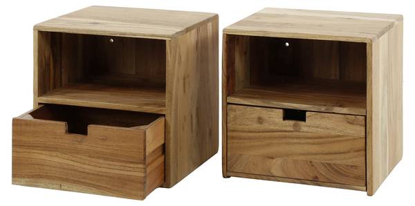 Table de chevet FLAT Marron - Bois massif - 30 x 30 x 25 cm