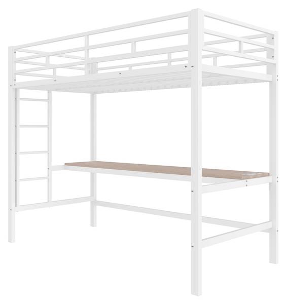 Hochbett Markus Weiß - Holzwerkstoff - Metall - 95 x 183 x 204 cm