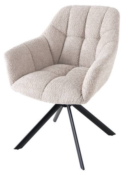 Stuhl PAPILLON Beige - Bouclé - Polyester - 65 x 83 x 66 cm