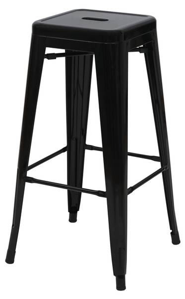 Barhocker A73 Metall (4er-Set) Schwarz
