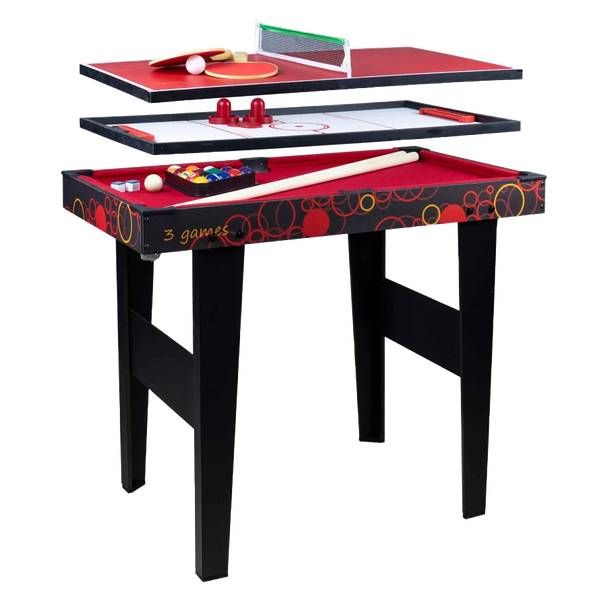 Spieltisch 3-in-1 Rot - Holzwerkstoff - 74 x 51 x 92 cm