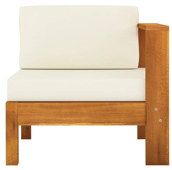Salon de jardin 3006534-2 (lot de 5) Blanc - Polyester - Acacia - 60 x 25 x 100 cm
