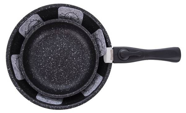 Pfannenschoner 2er Set 350920 Schwarz - Grau - Kunststoff - 32 x 1 x 32 cm