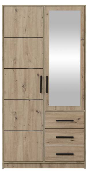 Kleiderschrank Kos D2 Braun - Holzwerkstoff - 100 x 200 x 58 cm