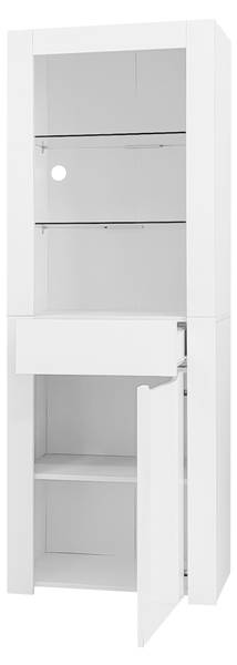 Highboard Neptunus Ⅱ Weiß - Stahl - Farbglas - 36 x 165 x 60 cm
