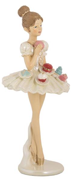 Dekorationsfigur Ballerina Deco&Ohnny Weiß - Kunststoff - 10 x 24 x 10 cm