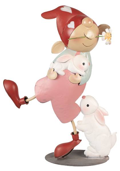 Dekorationsfigur Zwerg Easter&Ripp Pink - Metall - 15 x 55 x 40 cm