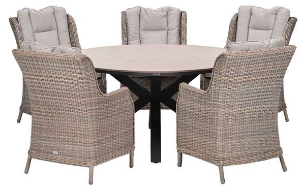 Tuinset Marbella bruin - aluminium - 220 x 95 x 220 cm