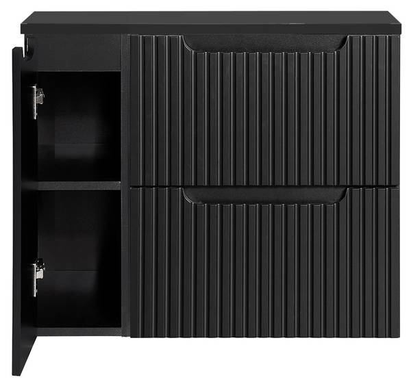 Waschbeckenschrank NEWPORT-56-111 Schwarz - Holzwerkstoff - 80 x 60 x 40 cm