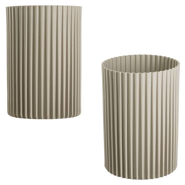 Vase Ribs 3er-Set Beige