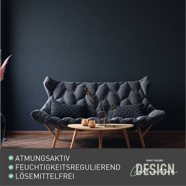 Wandfarbe (5L) edelmatt Schwarz No.995 Schwarz - 30 x 22 x 40 cm