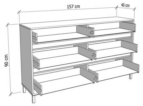 Kommode Mapelloo Beige - Holzwerkstoff - 40 x 90 x 157 cm