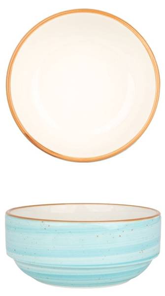 Servierschale Aqua 2er set Blau - Porzellan - 12 x 1 x 12 cm