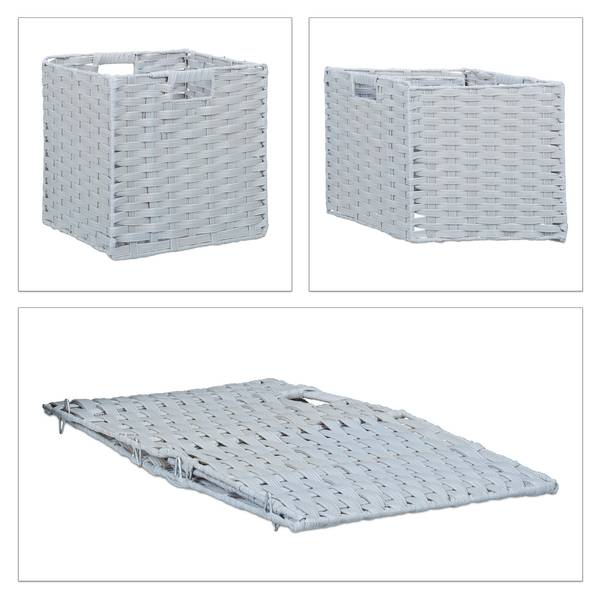 Aufbewahrungskorb im 2er Set Grau - Eisen - 32 x 31 x 30 cm