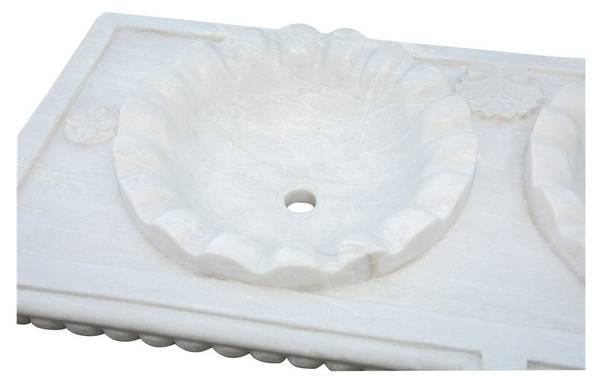 Waschbecken MEERESBRISE Weiß - Marmor - 56 x 15 x 130 cm