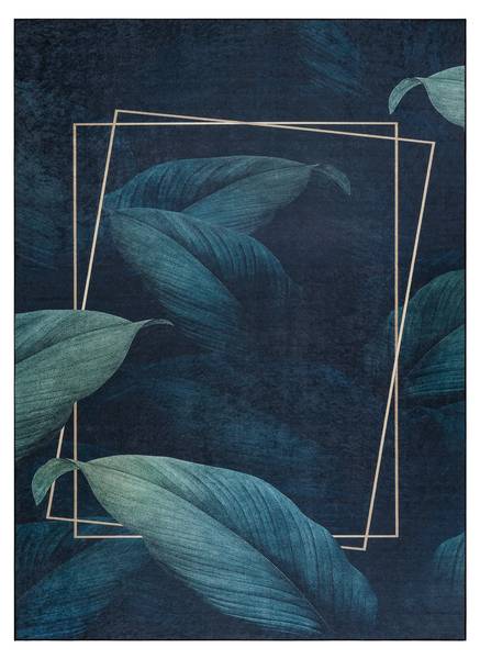 Teppich P16789 Blau - Polyester - 80 x 1 x 150 cm