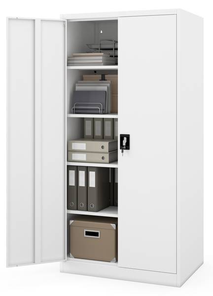 Metallschrank JAN D600 Weiß - Metall - 90 x 185 x 60 cm