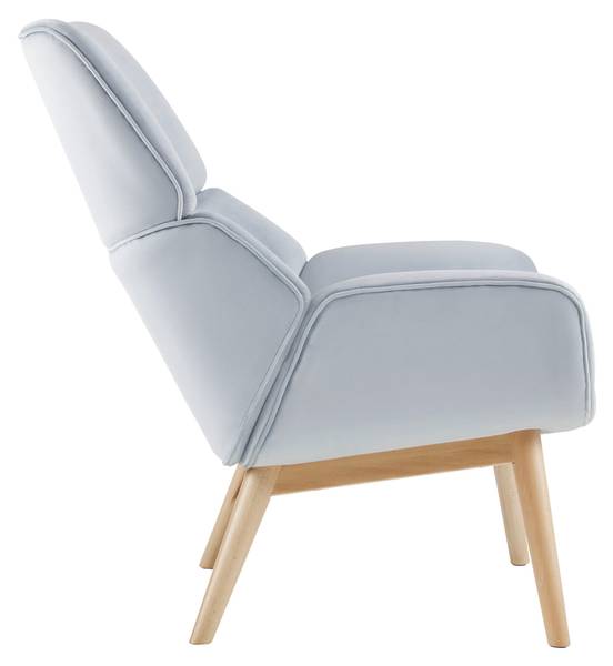Ohrensessel FELIA Grau - Samt - 71 x 93 x 79 cm