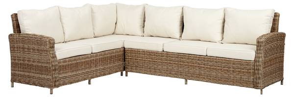 Gartensofa Gram Beige - Webstoff - 203 x 74 x 85 cm
