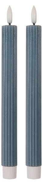 LED-Stabkerzen 2er-Set WINTERWONDERLAND Blau - Wachs - 2 x 25 x 2 cm