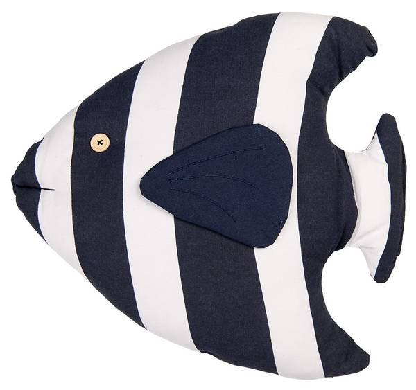 Dekokissen Fisch Galit Weiß - Kunststoff - 45 x 11 x 40 cm