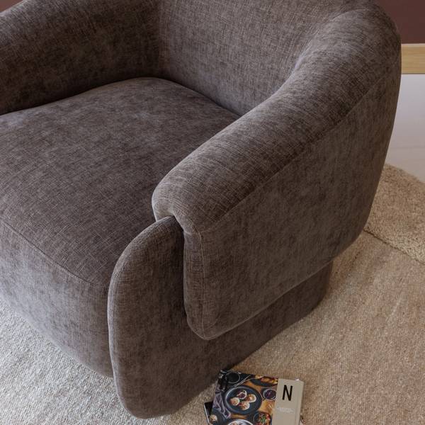 Sessel Moru Braun - Chenille - Microfaser - Polyester - 90 x 71 x 83 cm