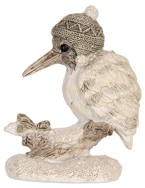 Decoratie Vogel Deco&Evin beige - kunststof - 6 x 8 x 7 cm