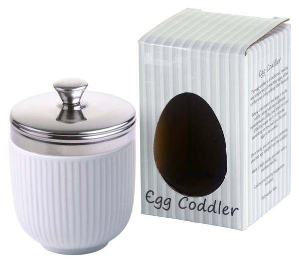 Eier-Coddler Fluted Egg 2er-Set Weiß - Porzellan - 7 x 9 x 7 cm