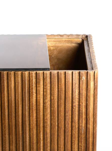 Blumensäule GATURA Braun - Holzwerkstoff - 35 x 100 x 35 cm