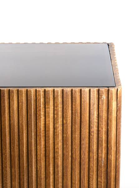 Blumensäule GATURA Braun - Holzwerkstoff - 35 x 100 x 35 cm