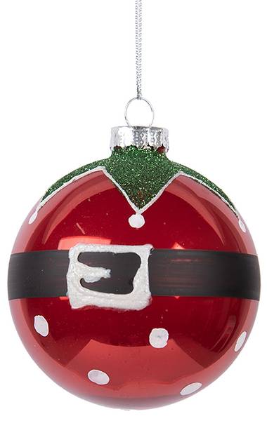 Kerstbal Xmas 51666 rood - glas - 8 x 8 x 8 cm