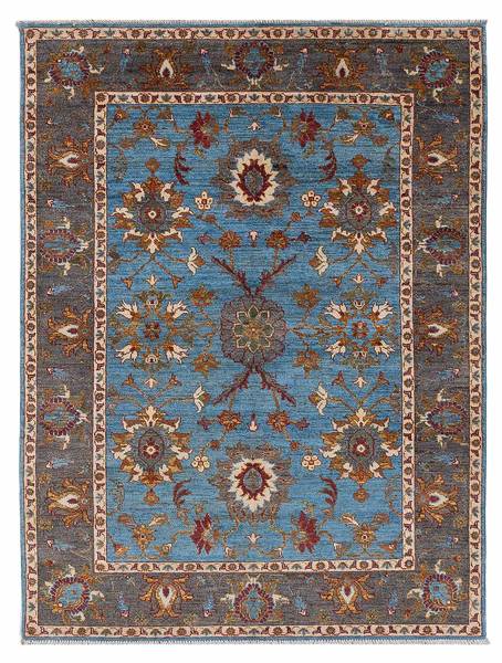 Orientteppich Oriental Blau - Naturfaser - 155 x 1 x 209 cm