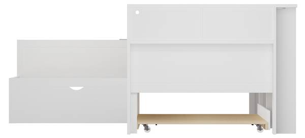 Holz-Plattformbett Selene Ⅰ Weiß - Holzwerkstoff - 225 x 82 x 315 cm