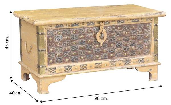 Aufbewahrungstruhe 4523319257 Massivholz - 90 x 45 x 40 cm