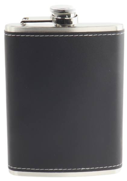 HIXA Heupfles - Zwart Schwarz - Metall - 9 x 2 x 12 cm