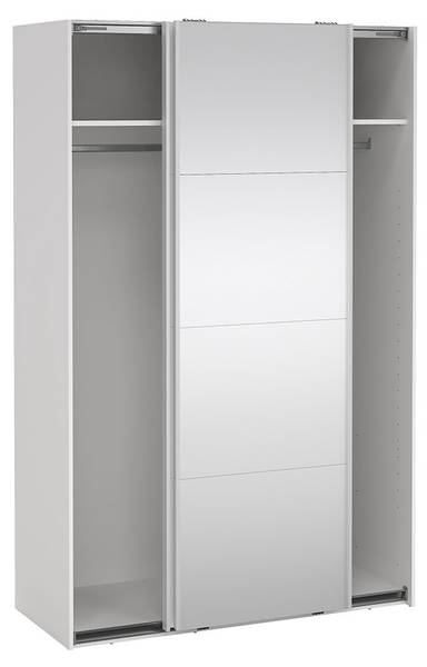 Schiebetürenschrank Bergamo (2-türig) Weiß - Holzwerkstoff - Textil - 139 x 221 x 67 cm