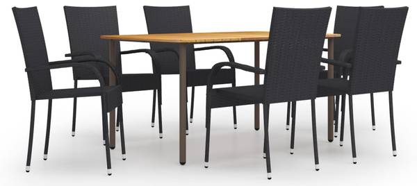 Garten-Essgruppe 3009113-2 (7-teilig) Schwarz - Braun