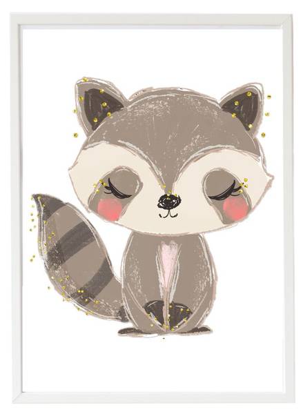 Kinderbild Eichhörnchen Holzwerkstoff - Naturfaser - 2 x 33 x 43 cm