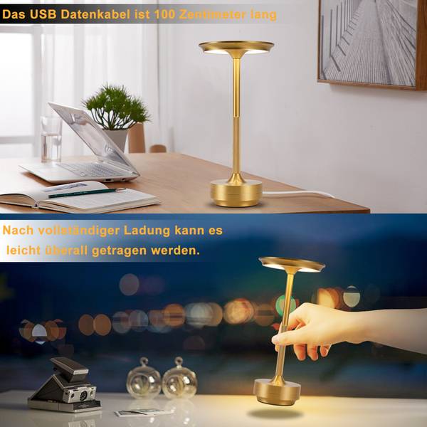 LED board Tischleuchte Linenkohl II Gold - Metall - 13 x 13 x 27 cm