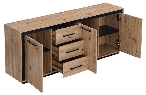 Sideboard NALAMANE Beige - Holz teilmassiv - 180 x 75 x 40 cm