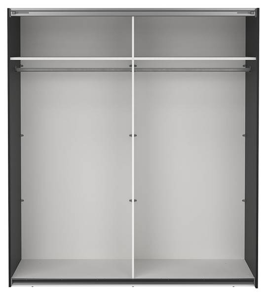 Kledingkast Catania zwart - plaatmateriaal op houtbasis - textiel - 179 x 201 x 67 cm