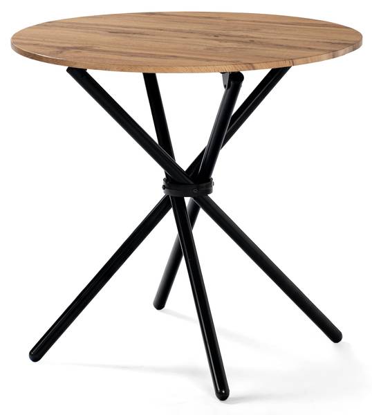 Tisch-Stuhl-Set FONTANA MB (3-teilig) Braun - Stahl - 80 x 75 x 80 cm