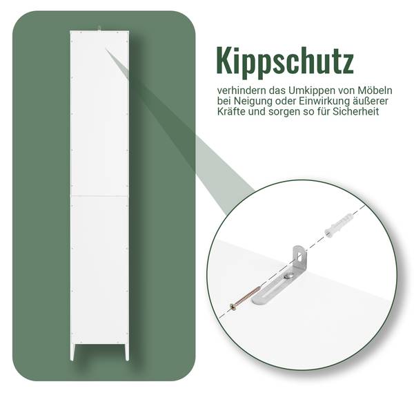 Hochschrank BZR158-W Weiß - Holzwerkstoff - 30 x 170 x 30 cm