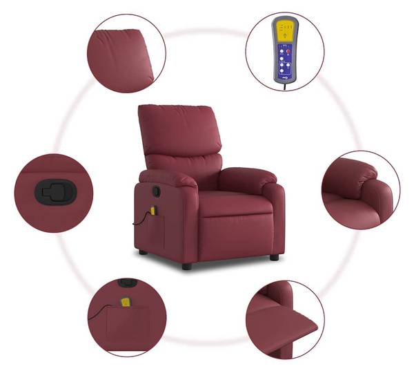 Massagesessel 3032278-3 Rot - Rotbraun