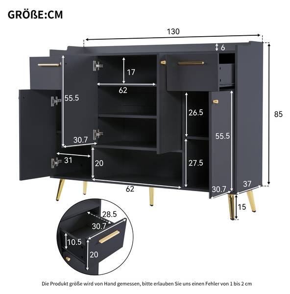 Schuhschrank Countersh Schwarz - Metall - 37 x 100 x 130 cm