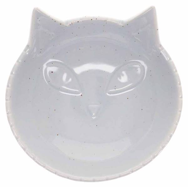 Futternapf Stone Kitty Face Weiß - Keramik - 14 x 7 x 14 cm