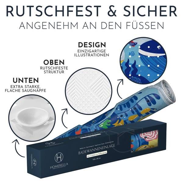 Badewannenmatte Ocean Friends Blau