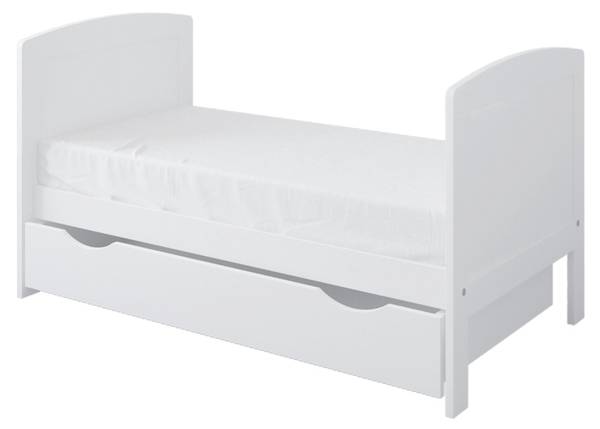 Babybett Småland Weiß - Naturfaser - 65 x 96 x 124 cm