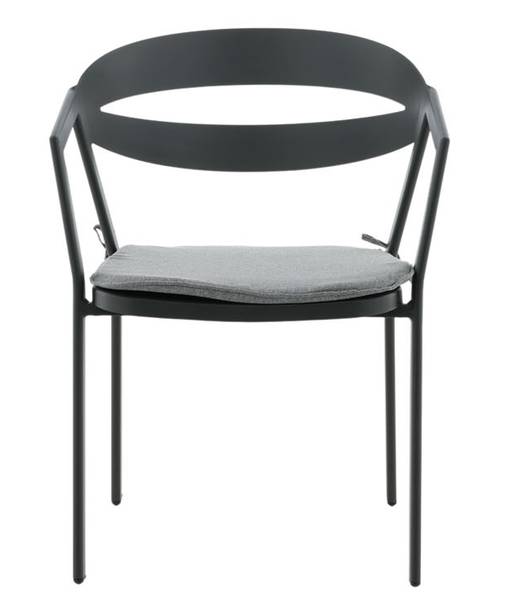 Gartenstuhl Slit Schwarz - Metall - 59 x 76 x 62 cm