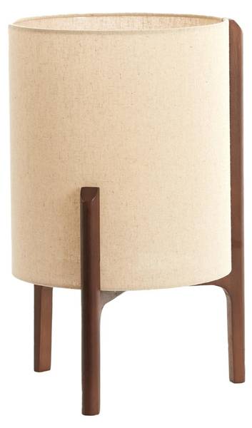 Tischleuchte Litto Braun - Holzwerkstoff - Massivholz - 28 x 44 x 28 cm